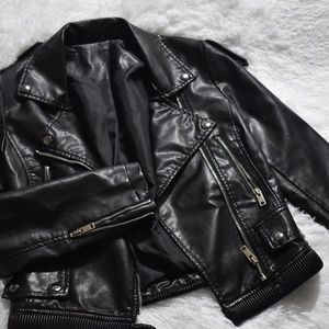 Black Leather Biker Jacket